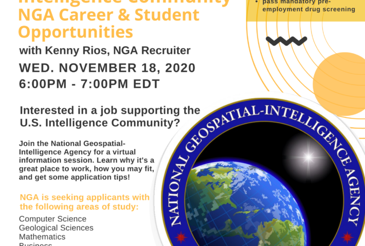 Diversity in the Intelligence Community: National Geospatial Agency (NGA) Career & Student Opportunities w/ Kenny Rios NGA Recruiter